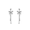 Brincos de Tassel com Laço e Diamantes para Mulheres, Luxo Acessível, High-End, Brincos de Estilo Frio, Brincos de Design de Moda de Nicho, Brincos da Moda