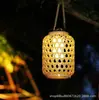 Lanternas Vermelhas de Bambu Movidas a Energia Solar para Decoração de Ambiente de Varanda, Luzes Pequenas para Pendurar em Árvores de Quintal, Luzes de Jardim Externas, Iluminação à Prova d'Água para Uso Doméstico