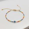 Ins Nicho Mano Concha Natural de Mar Profundo Ojos Azules Suerte Tejido con Cuentas Cuentas de Arroz Miyuki Pulsera Pequeña para Mujer