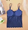 Camisola Sexy de Renda com Costas Bonitas Roupa Íntima Feminina Top Básico Anti-Exposição com Bojo Sutiã Esportivo Sexy