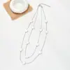 Collar NK-358 de Doble Capa con Goteo de Aceite Blanco Cadena para Suéter de Otoño e Invierno Moda Femenina Versátil Estilo Coreano Joyería Decorativa Colgante