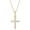 Collar de Cruz de Zirconia Nuevo Transfronterizo Europeo y Americano para Mujer, Cadena Larga de Moda para el Cuello, Joyería Simple Versátil para Regalo