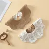 Babero absorbente engrosado estilo coreano para babas de bebé hecho de gasa de algodón puro, adecuado para bebés y niños pequeños, con un diseño de pétalo giratorio, uso a doble cara