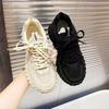 Zapatos de mujer con suela gruesa de malla transpirable, zapatos de papá, zapatos casuales deportivos simples de moda, zapatos de tendencia Joker, zapatos al por mayor