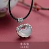 Jade Koi Prata Esterlina Jade Pingente Feminino Calcedônia Natural Long Life Lock Retro Xiangyun Clavícula Colar Colar Cristal