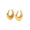 Pendientes huecos franceses de acero de titanio europeos y americanos. Los pendientes gruesos de tubo hueco de acero inoxidable de oro de 18 quilates no se decoloran. Joyería transfronteriza.