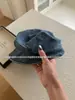 Boina estilo japonés desgastada, gorra de periódico artística vintage plisada de mezclilla para mujer, adecuada para cabezas grandes, hace que el rostro parezca más pequeño