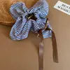 Diademas de Tela Rayadas Retro Japonesas y Coreanas de Doble Capa, Coleteros Exquisitos de Alta Gama, Accesorios para el Cabello Versátiles de Moda para Otoño e Invierno para Mujeres
