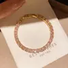 Pulsera de Hebilla Cuadrada de Circonita Chapada en Oro Real de 18k Pulsera Retro de Lujo Ligero de Gama Alta Joyería de Mano para Mujeres