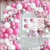 Centro comercial escolar cadena de globos de aniversario traje decoración de cumpleaños boda corona de globos pared de fondo arco cadena de globos