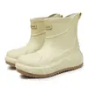 Botas de Lluvia de Moda Transfronterizas para Hombre, Zapatos de Pesca Impermeables para Exteriores, Zapatos Acuáticos Versátiles, Zapatos de Cocina Antideslizantes, Zapatos de Goma Cómodos de Suela Blanda para Hombre