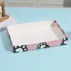 Caixa de areia de papel descartável, portátil para gatos usarem ao ar livre, apresentando designs fofos de desenhos animados, caixa de papel leve e fina, suprimentos para animais de estimação