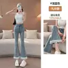 Jeans Adelgazantes para Mujer, Pantalones Cortos para Figuras Pequeñas, Azul Claro, Nuevo Estilo de Verano, Encaje con Parches de Alta Resistencia, Elásticos