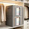 Caja de almacenamiento de ropa de algodón y lino, organizador de ropa de tela, herramienta de capas plegable para armario, nueva bolsa de almacenamiento para uso doméstico