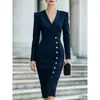 Vestido Longo de Gola V com Mangas Longas, Ajuste na Cintura e Botões Decorativos - Novo 2026 Amazon AliExpress