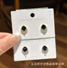 Pendientes de Verano con Forma de Diamante Negro Pendientes de Gota de Aceite de Gama Alta Nicho Pendientes de Estilo Cool Simple Ins Venta al por Mayor