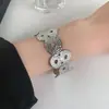 Joyería Transfronteriza de Acero de Titanio Europea y Americana, Pulseras de Diseño de Moda y Exagerado, Pulseras Ajustables de Gama Alta de Nicho que No se Desvanecen