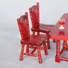 1:12 Casa de Bonecas Casa de Bonecas Mini Móveis Modelo Enfeites Cadeira de Jantar Mogno Cadeira Clássica de Madeira Maciça