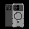 Para Red Rice K70E Funda Protectora con Soporte Resistente a Caídas Xiaomi POCO X6 pro Anillo para Dedo de Rejilla Funda Magnética para Teléfono