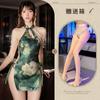 Nova Lingerie Sexy Hemei Estilo Chinês Tentação Sexy Fenda Cheongsam Puro Desejo High-End Pérola Costas Nuas Terno Estilo Chinês