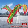 Danza Cuadrada para Hombres y Mujeres de Mediana Edad y Mayores, Danza del Dragón Fitness con Cintas de Colores, Atrezo para Performance de Danza del Dragón Volador de Acero con Cabeza de Dragón Chino