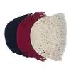 Sombrero Pañuelo con Borlas Huecas Estilo Japonés para Mujer, Sombrero de Punto Tejido a Mano Bohemio, Estilo Étnico Delgado para Primavera y Verano