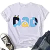 Camiseta Estampada de Dibujos Animados Mamá Papá y Mini Little a Juego en Familia