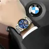 Reloj Mecánico Puro Correa de Acero Sólido Acero Inoxidable Totalmente Automático Reloj de Hombre de Gama Alta Reloj Mecánico Transparente Totalmente Calado para Hombre