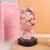 Ramo de Pulgar de Rosa y Clavel Regalo del Día de la Madre Exquisita Cúpula de Cristal Flor de Jabón de Confesión Flor Eterna Regalo