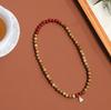 Cuentas redondas Jin Sinan con colgante de calabaza de cinabrio marca Ji 6 mm pulsera de doble círculo cuentas de rosario Guofeng pulsera Jin Sinan