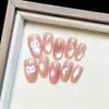 Unhas postiças feitas à mão em tom rosa estilo gatinho com gatinhos 3D e bolinhas de cereja, delicadas e valorizam as mãos, adesivos fofos para nail art