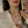 Collar de Plata de Ley 925 para Mujer Colección Serie Otoño e Invierno Hecho a Mano Cadena para Clavícula Versátil Serie de Cadenas de Plata de Colores