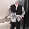 Nueva Camisa de Manga Larga Holgada Estilo Chino Tie-Dye Diseño para Hombre Primavera y Otoño 2025 Tendencia Bf Camisa de Botones con Empalme