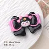 Dibujos animados diy accesorios de resina accesorios tarjeta grande negro pequeño luo pegamento cremoso clip para el pelo hecho a mano funda de teléfono hebilla de zapato