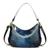 Bolso de axila con estampado de serpiente brillante, Bolso de mano para mujer de estilo coreano de lujo ligero de nicho, Bolso pequeño de cadena de moda para mujer