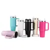 Taza de Coche con Asa de Acero Inoxidable 304 de Doble Pared, Aislada al Vacío, de 30 oz, con Popote, Gran Capacidad, Taza para Hielo