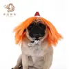 Peruca Laranja para Pet Suprimentos para Pet Chapéu Vermelho de Natal Acessórios para Pet Acessórios de Cabelo para Festa Processamento Personalizado