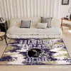 Alfombrilla de Suelo Estilo Deportivo Retro Americano Transfronteriza de Amazon Alfombrilla de Pie de Felpa de Cristal de Dibujos Animados Alfombrilla de Cama de Imitación de Cachemira para Dormitorio
