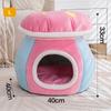Nido para Gato de Hongo Invierno Engrosado Cálido Conejo Felpa Removible y Lavable Nido para Mascota Nido Redondo Tamaño Pequeño Suministros de Perrera para Perros