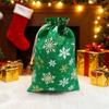 Novo Saco de Presente de Linho Bronzeado de Natal com Cordão E-commerce Transfronteiriço Presente de Natal Armazenamento de Doces Saco Atmosfera de Natal