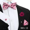 Gravata Borboleta Quadrada de Seda para Negócios Conjunto de 4 Peças Estilo Coreano Masculino Acessórios de Vestimenta para Banquete de Casamento Fábrica de Gravatas de Borboleta Estoque Pronto