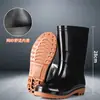 Botas de Chuva Industriais de Cano Alto Masculinas com Solas Grossas Antiderrapantes, Impermeáveis e Resistentes ao Desgaste, Adequadas para Canteiros de Obras, Pesca ao Ar Livre e Trabalho Manual