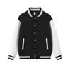 Chaqueta de béisbol americana de punto de aire con estampado de rombos para otoño e invierno, cárdigan, abrigo de pareja, hecho a medida, ropa de trabajo para grupo con logo estampado o bordado