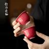 Mi Yan Caneca de Chá Carmim Cor Sólida Caneca para Degustação de Chá Cerâmica Artesanal Caneca Fina Mestre Tart Jogo de Chá Kung Fu