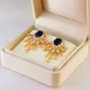 Venda Quente Transfronteiriça Brincos de Zircônia AAA Microincrustados Luxo Leve de Alta Qualidade Banquete Girassol Brilhantes Super Diamante Brincos Atacado