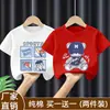 Camiseta de Manga Curta 100% Algodão para Meninos Bonitos Mais Vendida, Ar Puro, Novo Estilo para Crianças Pequenas, Marca da Moda, T-shirt Versátil da Moda para Bebês e Crianças no Verão