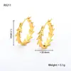 Pendientes de Acero de Titanio Estilo Ins Espigas Flores Hojas Pendientes Pendientes Pendientes de Acero Inoxidable Oro 8K Pendientes de Gama Alta para Mujeres