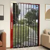 Puerta de Pantalla Plegable con Malla de Diamante, Antirrobo, Anti-Ratón, División de Aleación de Aluminio, Puerta de Pantalla Deslizante Invisible, Ventana de Pantalla de Acero Retráctil a Prueba de Mosquitos