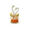 Artesanías de cristal con animales de dibujos animados, cisne de jade blanco con adornos de diamantes, suministros para bodas, decoración para el Día de San Valentín.