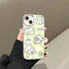 Cachorrinho com Desenho de Linha Brincalhão Adequado para iPhone 17 Pro Max Capa de Celular Desenho Animado 16 Apple 13 Espelho de Maquiagem 14/15